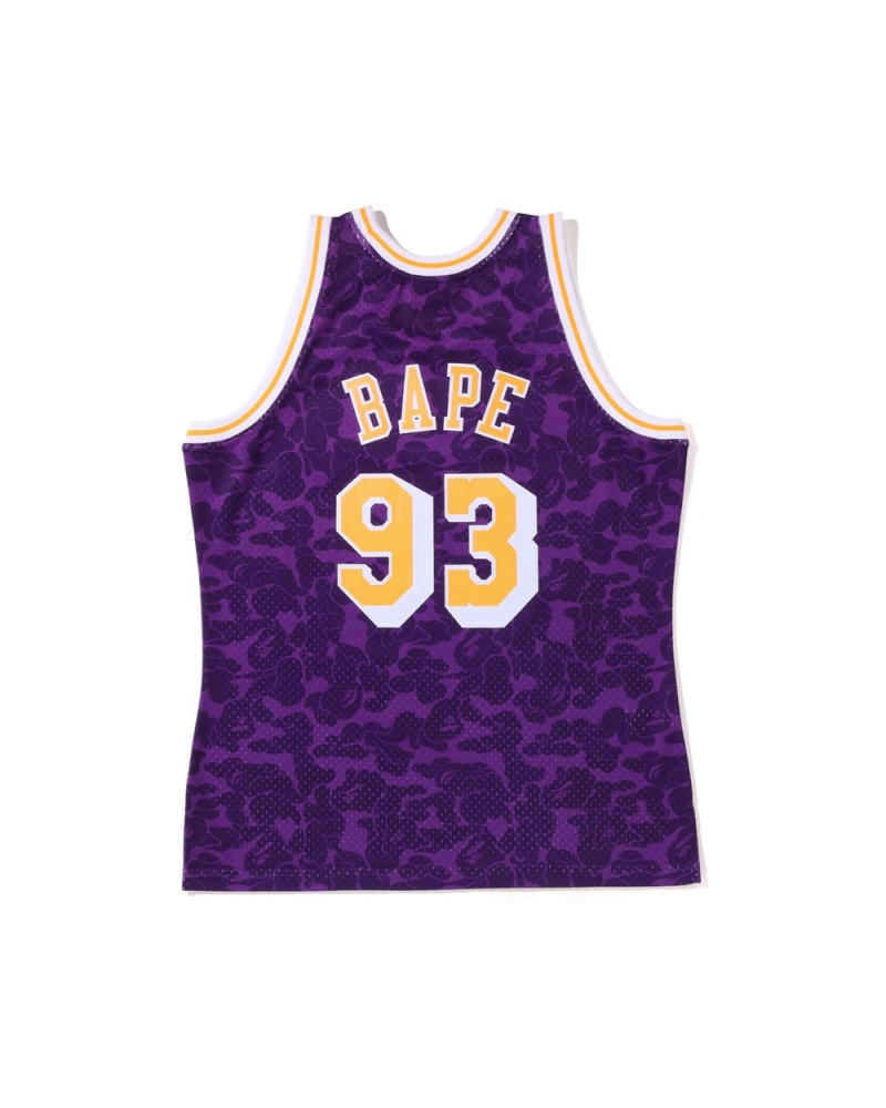 T Shirts Bape X M&N Los Angeles Lakers Jersey Tank Violette Homme | VFK-39265116